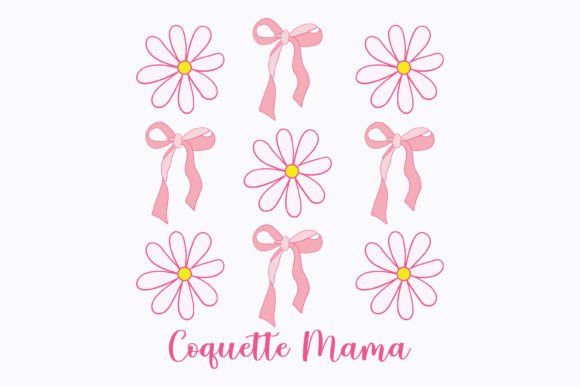 Coquette Mama Daisy Flowers SVG PNG Mom
